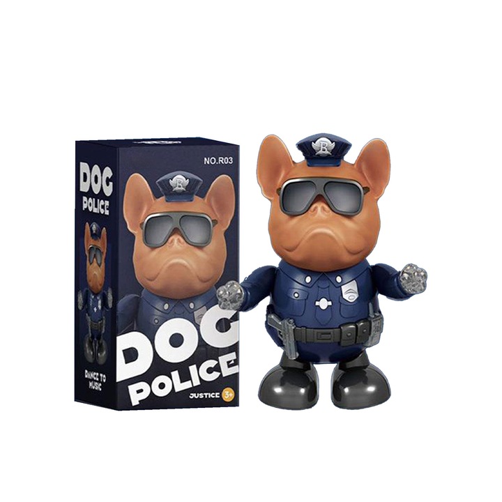 Jucarie copii, caine dansator politist, pentru relaxare si distractie acasa