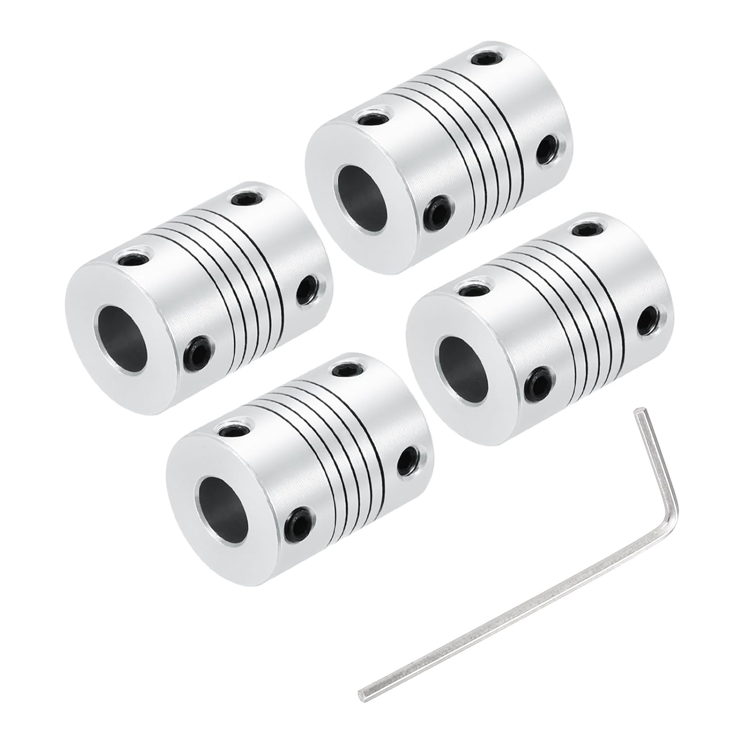 Set de 4 cuplaje flexibile Ax QUARKZMAN 8 mm la 8 mm, aluminiu