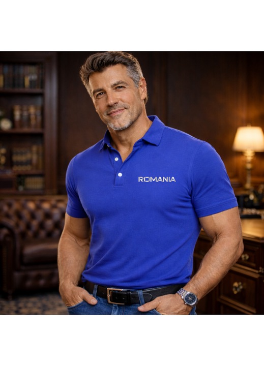 Tricou cu logo ROMANIA reflectorizant, Rexford, Bumbac, Barbati