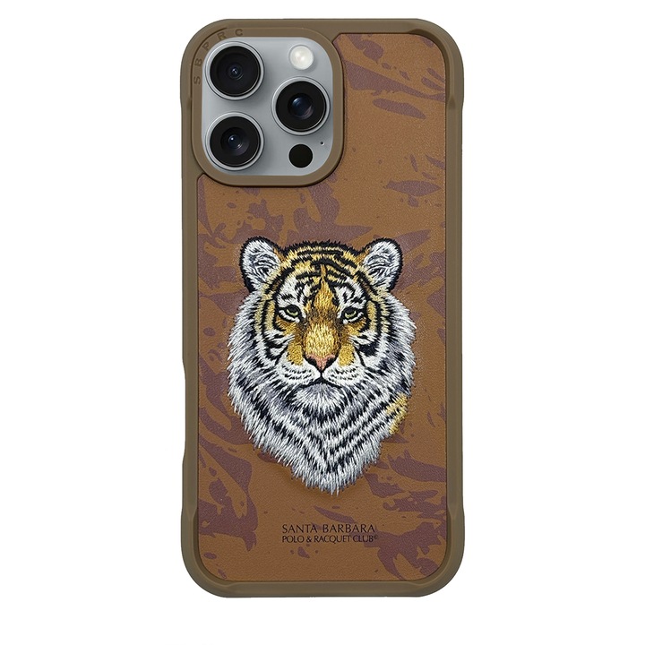 Husa de Protectie, Santa Barbara Polo & Racquet Club, Pentru Apple iPhone 16 Pro Max, 6.9 inci, Protejeaza Eficient Telefoanele, Rezistent la Socuri si Deteriorari, Decupaje Perfect Adaptate pentru Butoane, Acces Complet la Porturi, Piele naturala, Maro