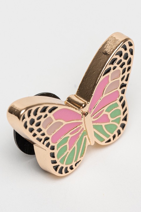 Crocs, Джибиц Jibbitz™ с дизайн на пеперуда, Златист, Пастелнорозов