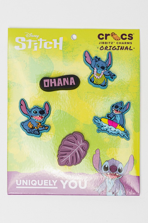 Crocs, Джибиц с дизайн на Stitch, Пастелносин, Прашен люляк