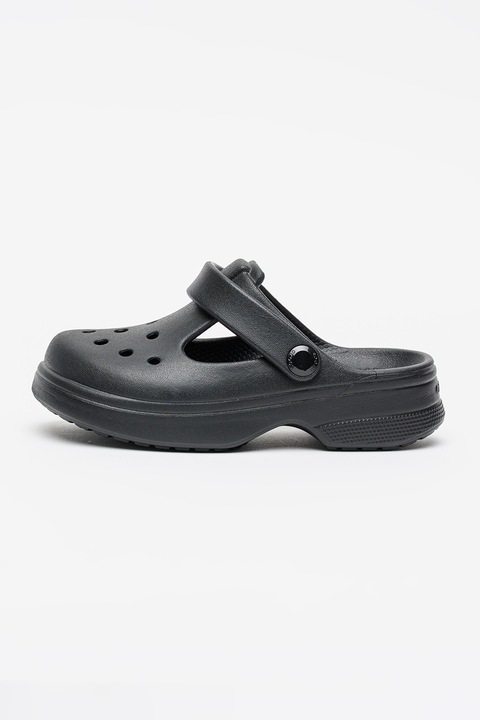 Crocs, Saboti cu logo in relief, Negru
