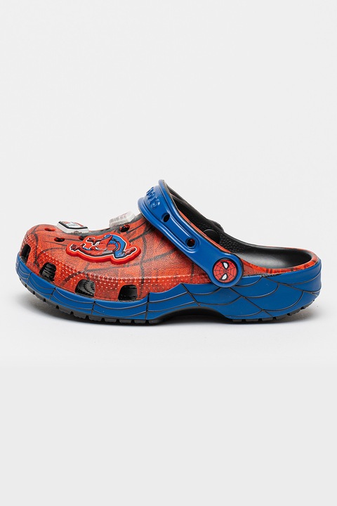 Crocs, Saboti cu imprimeu cu model tematic Spider-Man, Rosu/Albastru