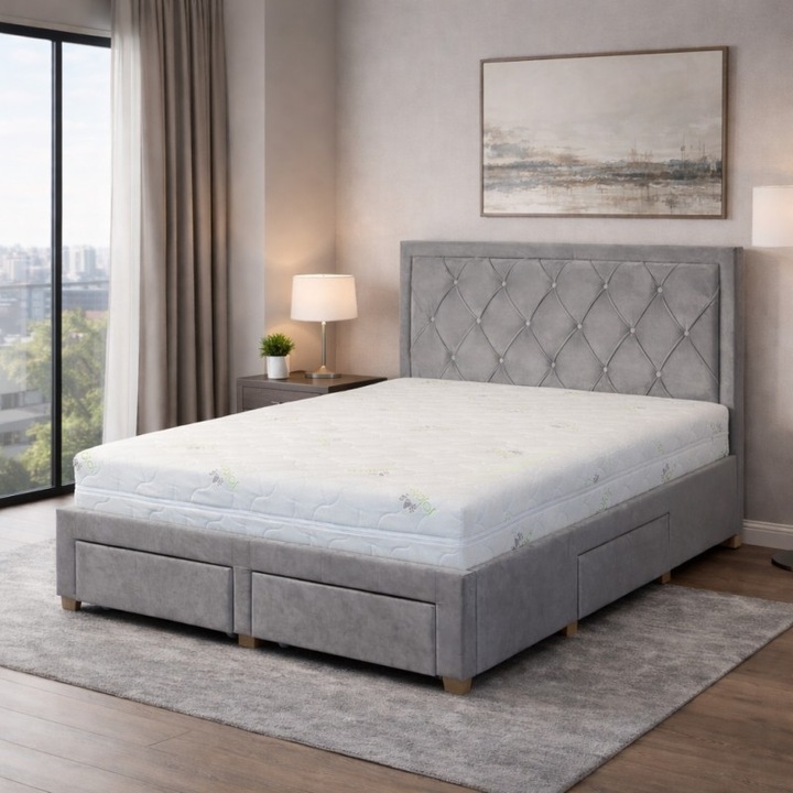 Saltea ortopedica Holiday Perfect Dream, arcuri pocket, 7 zone confort, spuma memory, husa detasabila, medie, 140x200x25 cm