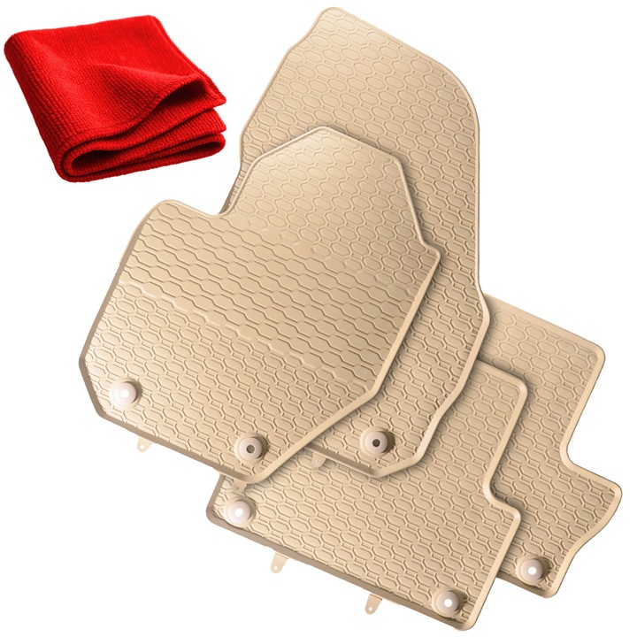 Set covorase auto Geyer&Hosaja pentru VOLVO XC60, bej, 4 piese, rezistente la murdarie