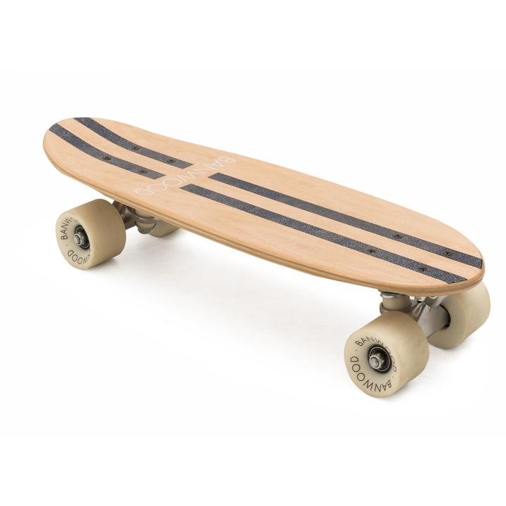 Skateboard Banwood, din lemn natural, albastru, 3 ani+