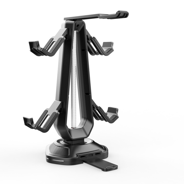 RGB fejhallgató tartó, 9 világítási mód, levehető kontroller tartó, hordozható design, magas stabilitás