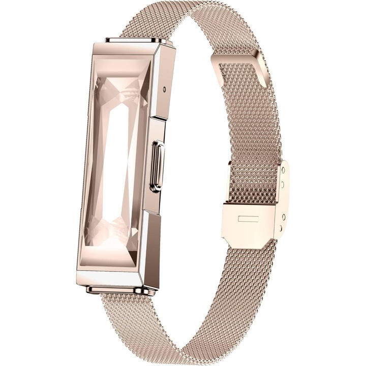 LIGE BWDS03 Rose gold Diamonds – Smart Bracelet de Lux pentru Femei, Fitness Tracker, Monitorizare Sanatate, Bratara Inteligenta cu SDK & Functii Premium+bratara cadou