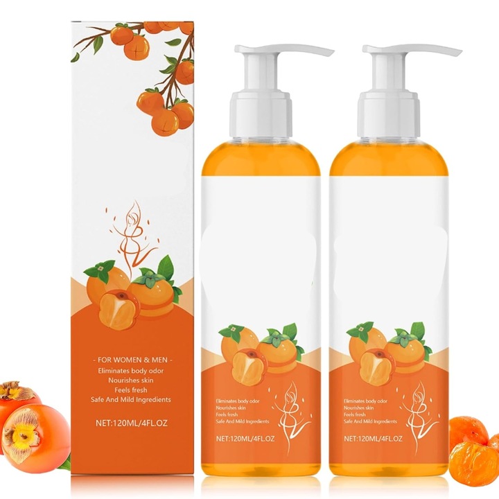 Душ гел с екстракт от райска ябълка, комплект от 2 броя, дезодориращ ефект, нежно почистване, 250 мл