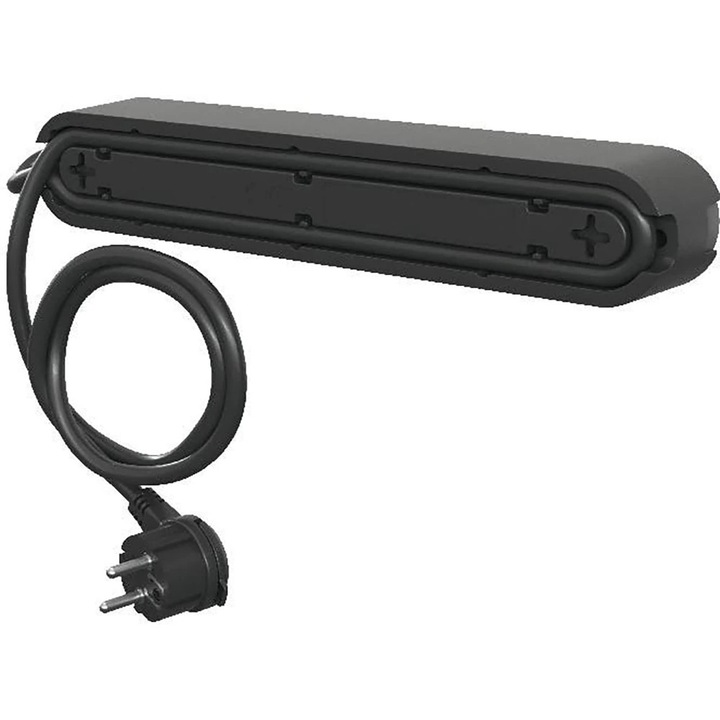 Prelungitor JACOBSEN, 4 prize Schuko, 1.5 m, 1.5 mm, cu intrerupator, negru