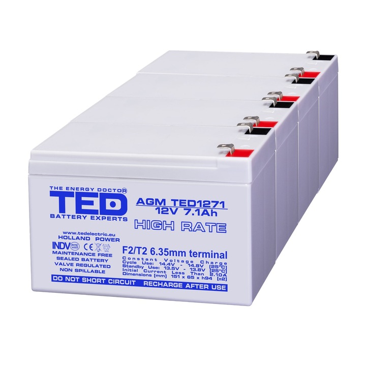 Pachet Acumulator Compatibil APC RBC8 12V 7.1Ah