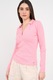 TIMEOUT, Bluza slim fit striata cu guler polo, Roz pastel