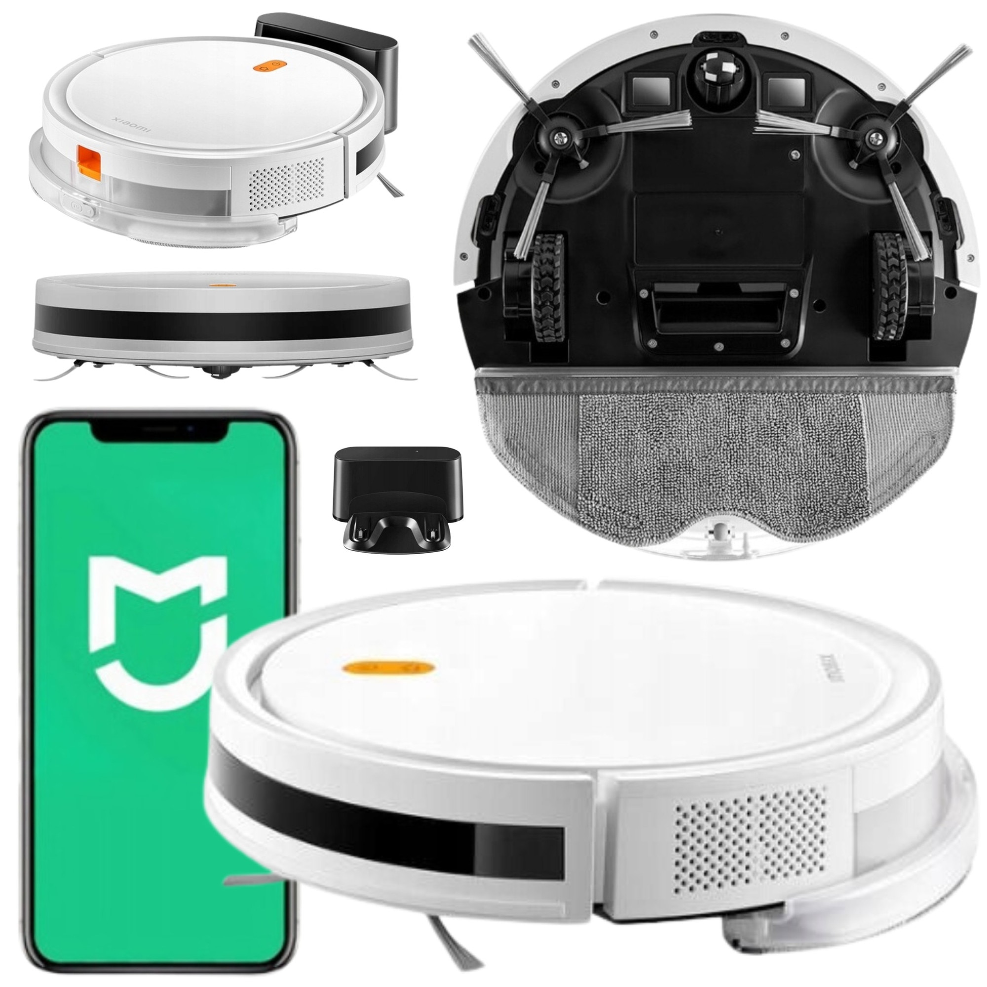 Aspirator robot Xiaomi Robot Vacuum, 2000 Pa, mop, alb, 30x7cm, set complet
