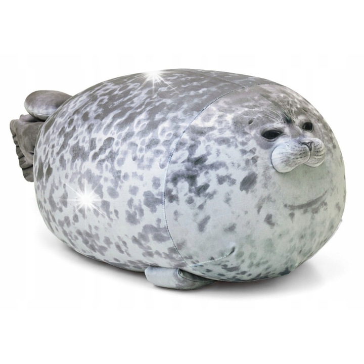 Плюшен тюлен, 60 см, сив/бял, комплект плюшени играчки