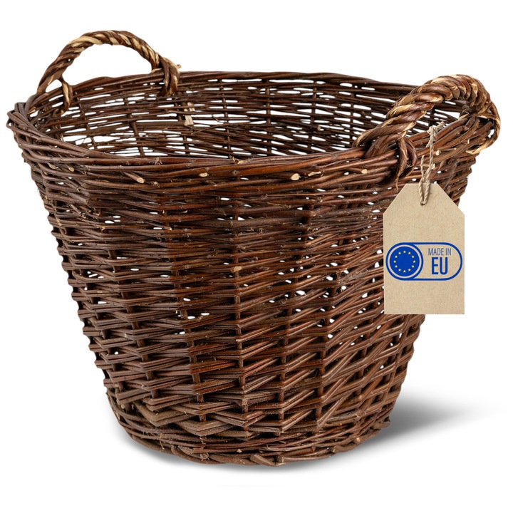 Голям плетен кош за сервиране Creative Home, диаметър 47 см, височина 39 см, капацитет 7 кг, естествена върба