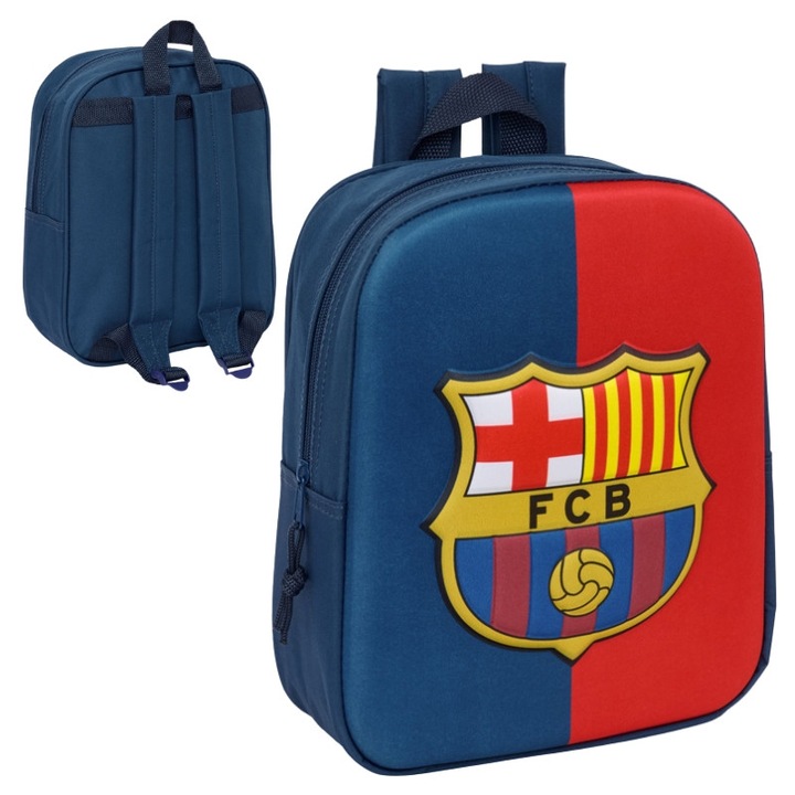 Rucsac Scolar Poliester Albastru, Safta, 0.5 kg, Fermoar, Design Ergonomic, Spate Aerisit, Bretele Reglabile, Material Durabil, Ideal Pentru Uz Zilnic, Calitate, 22 x 25 x 10 cm, Albastru