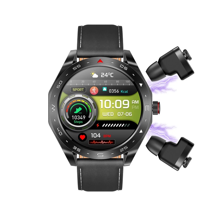 Smart Watch Trevi T-FIT 265 A, 1.75" AMOLED, ritm cardiac, apelare prin Bluetooth, IP67, negru