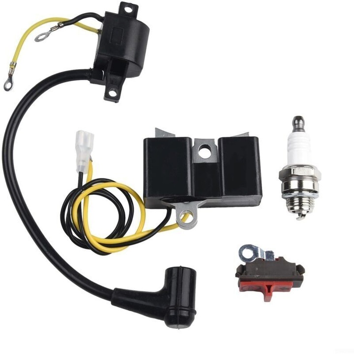 Set bobine aprindere pentru fierastraie cu lant Husqvarna, 2 bucati, 1 bujie, 1 intrerupator de oprire