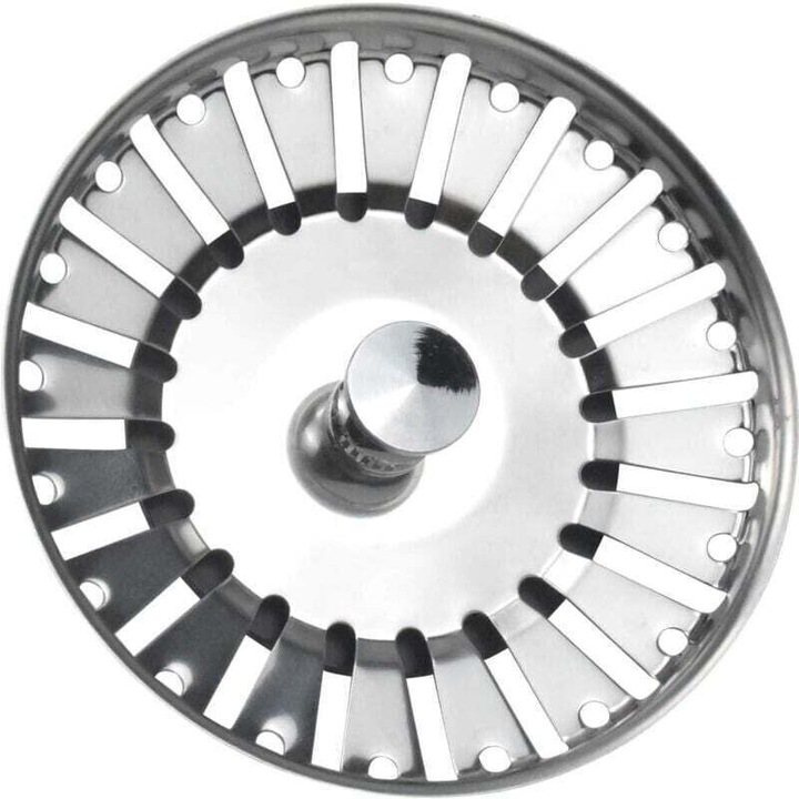 Cos de scurgere manual pentru chiuveta, inox, 84mm, filtrare eficienta, prevenire blocaje