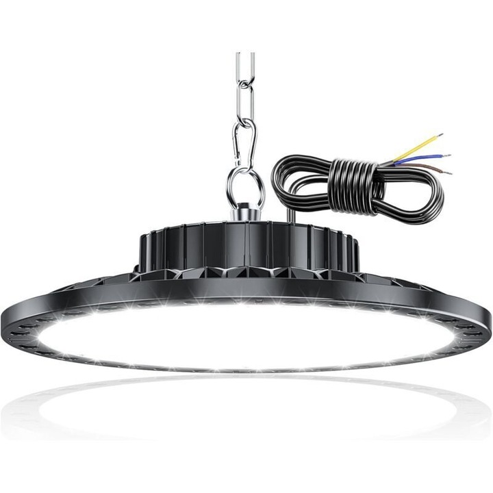 Lampa LED UFO 100W, 10000LM, IP65, pentru atelier, garaj, depozit, culoare alb rece,