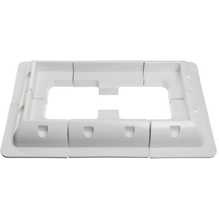 Set de 6 suporturi pentru panouri solare, ABS rezistent la UV, alb, dimensiuni 15x9x6cm si 18x9x6cm