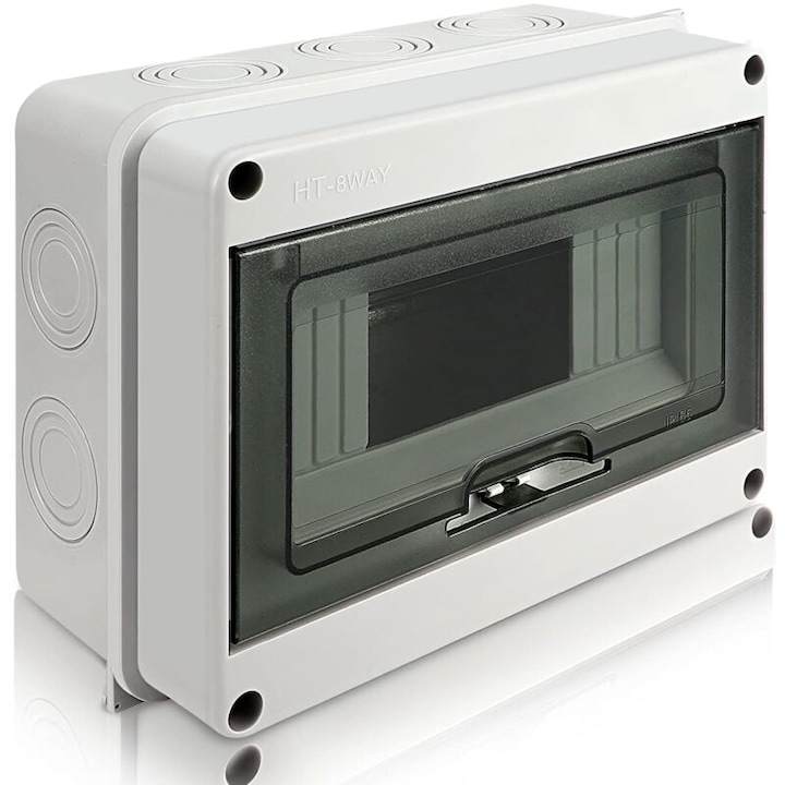 Tablou electric exterior, 1 rand pentru 8 module, rezistent la apa IP65, ABS si rasina PCR, 30x45cm