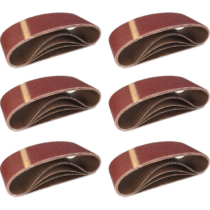 Banda abraziva din tesatura, set 5 bucati, 100x610mm, mix granulatii 40/60/80/120/180