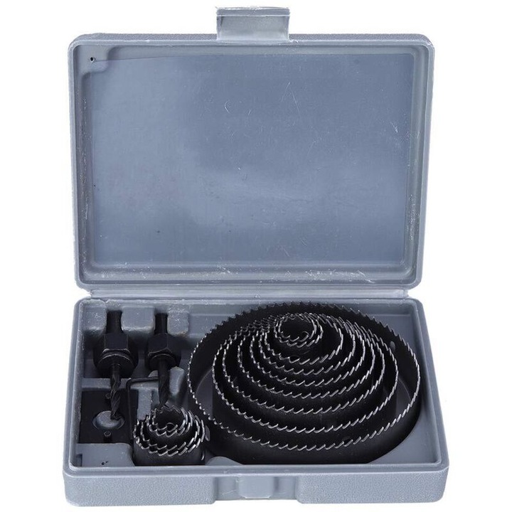 Set de 12 feronerie pentru gaurit, 16mm, cu carcasa de depozitare