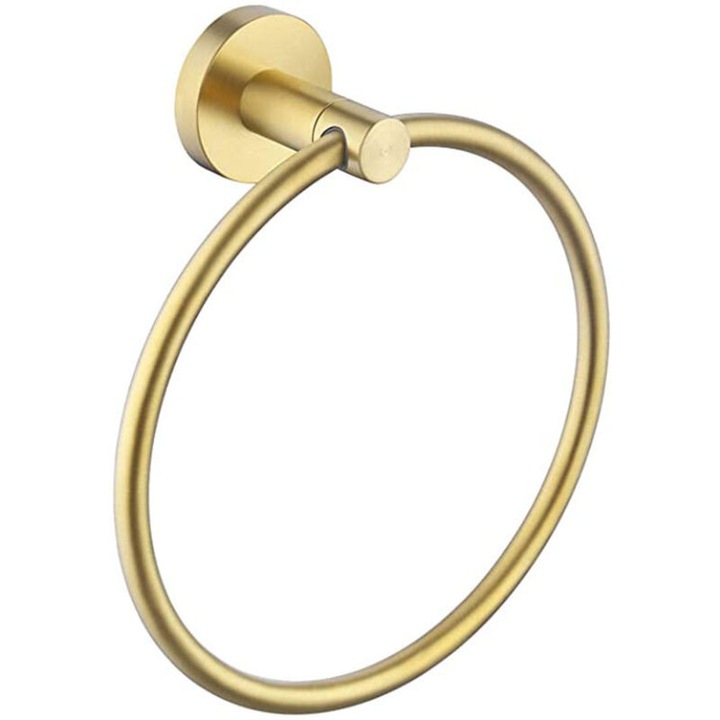 Suport prosoape de baie, 16cm, inox mat negru, instalare fara gaurire, set de 2 bucati