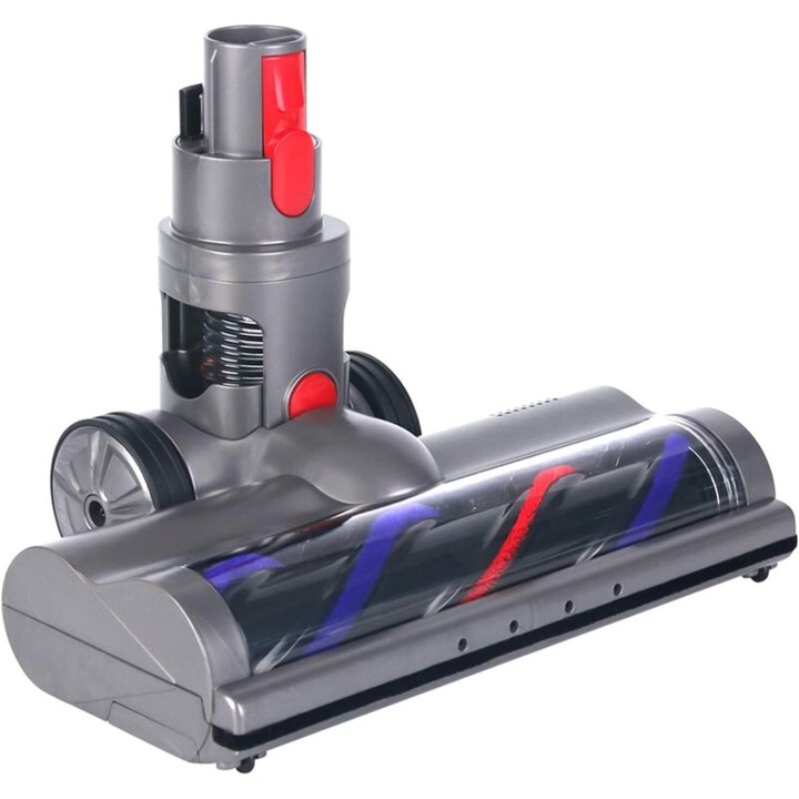 Perie electrica compatibila pentru aspiratoare Dyson V7 V8 V10 V11 V15, 4 LED-uri, pentru pardoseli dure si parchet, ABS si nylon
