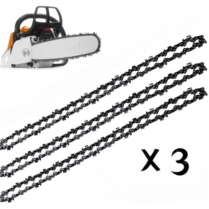 Set 3 lanturi de feronerie pentru ferastrau cu lant 20 inch, 76 linkuri, 0.325 inch, 50.8 cm