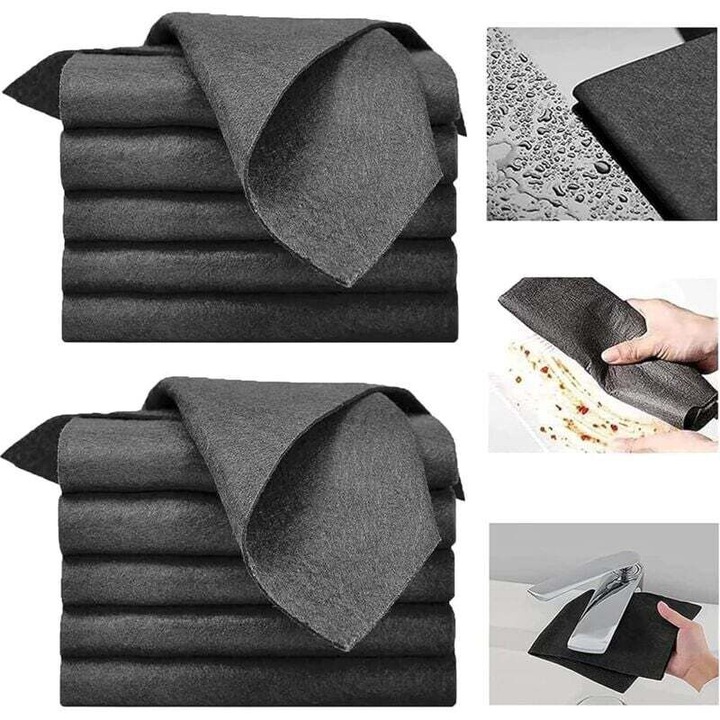 Set 10 bucati carpe de curatare din microfibra, absorbante, reutilizabile, 30cm