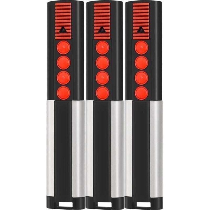Set de 3 telecomenzi 868 MHz pentru porti si usi de garaj, 4 canale, design compact, dimensiuni 87x24x16mm