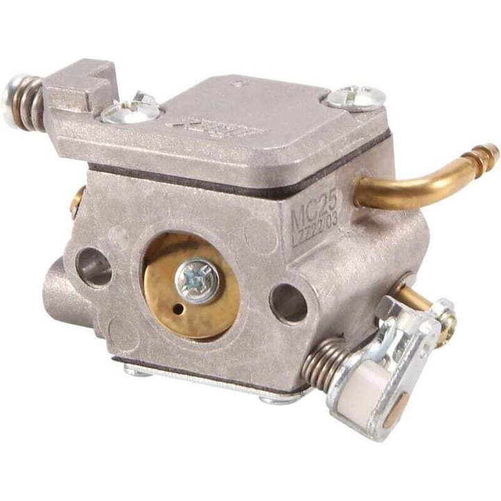 Carburator pentru motocoasa 2500, compatibil cu Zenoah G2500 si fierastraie cu lant Anova, metal, argintiu