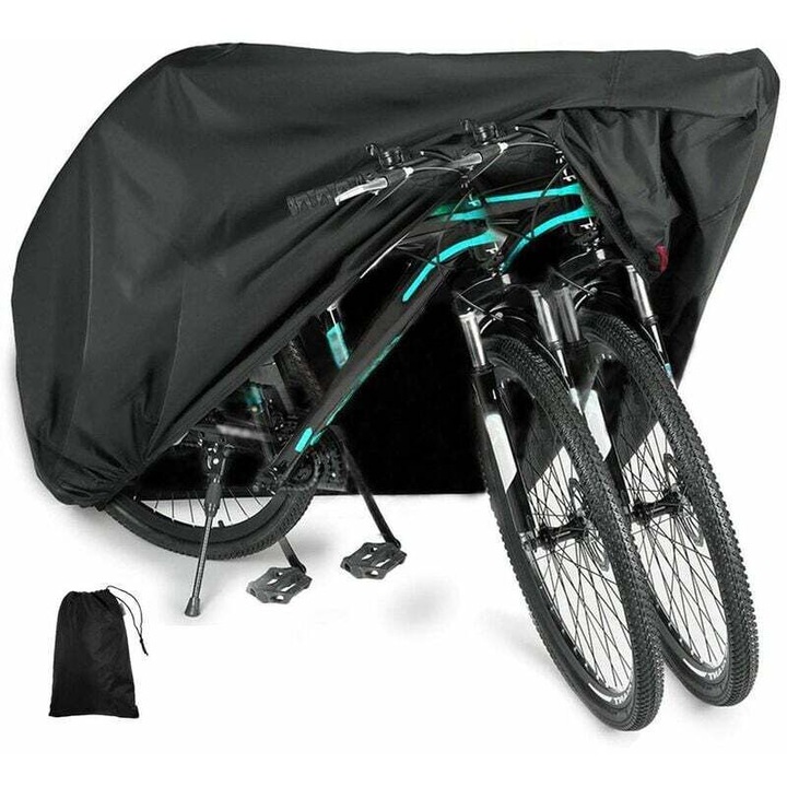 Husa de protectie pentru bicicleta, impermeabila, 210D Oxford, dimensiuni 200x70x110cm, culoare neagra