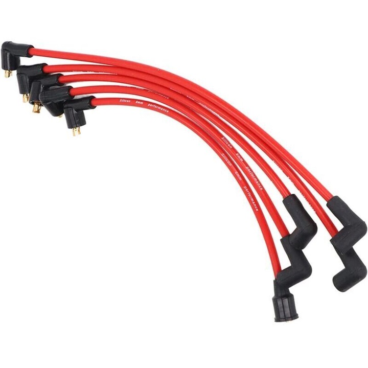 5 db piros szilikon gyújtógyertya kábelkészlet, 8mm, MGB 1800cc-hez