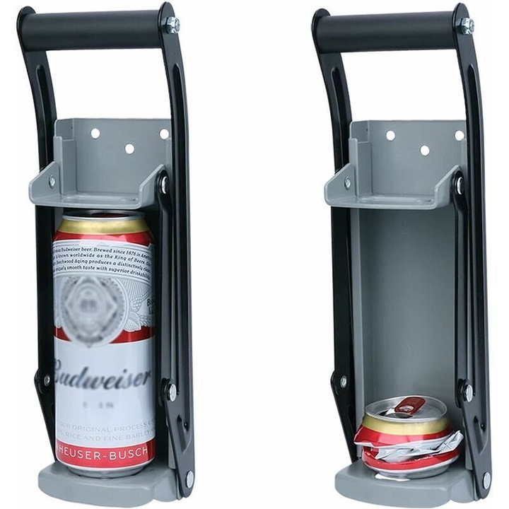 Palack- és konzervprés, 16 oz, falra szerelhető, sörnyitóval, 8x9x31.5 cm