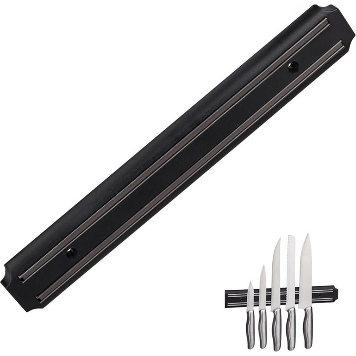 Bara magnetica pentru unelte, organizator pentru cutite, dimensiuni 5x4.8x1.4cm, montare pe perete