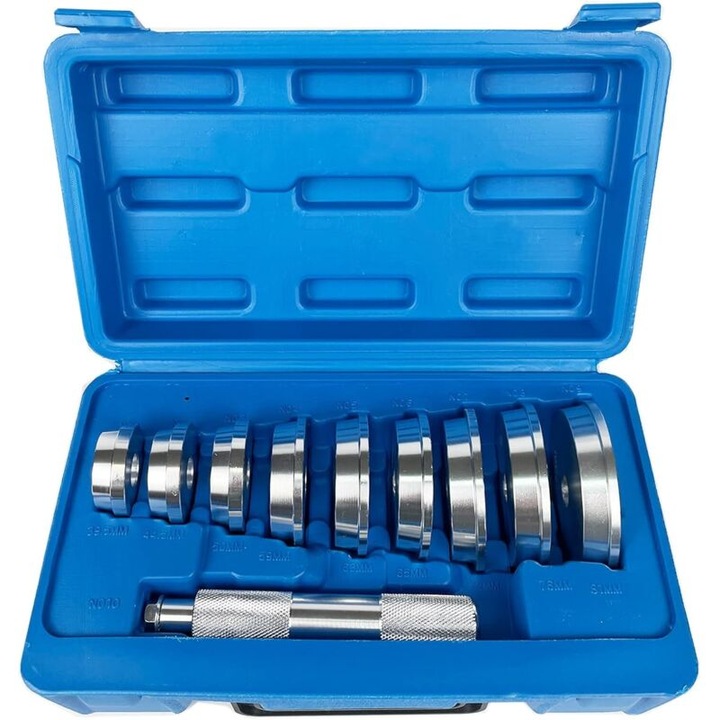 Set 10 extractoare rulmenti, scule profesionale pentru reparatii auto, aluminiu, diametre 39.5x81mm
