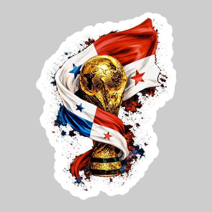 Sticker Panama World Cup Fifa 2026, Autoadeziv, Footbal, Cri-Flo, dimensiune 6 cm