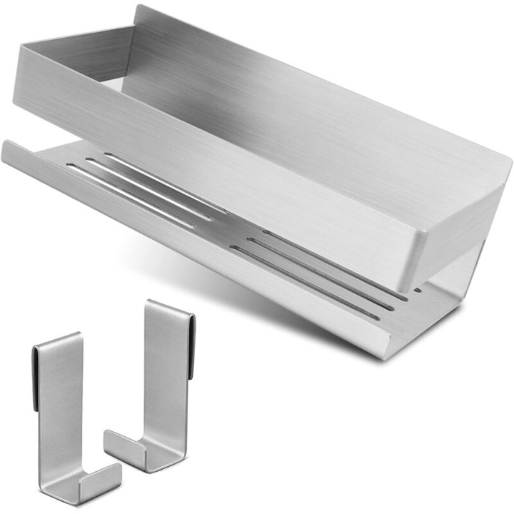 Suport de dus fara gaurire, inox SUS 304, dimensiuni 230x100x80mm, capacitate maxima 5kg