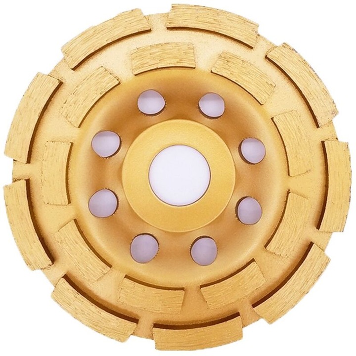 Disc de slefuit diamantat 115 mm, 22.2 mm, tip Turbo, pentru beton, marmura, granit, set 1 buc.