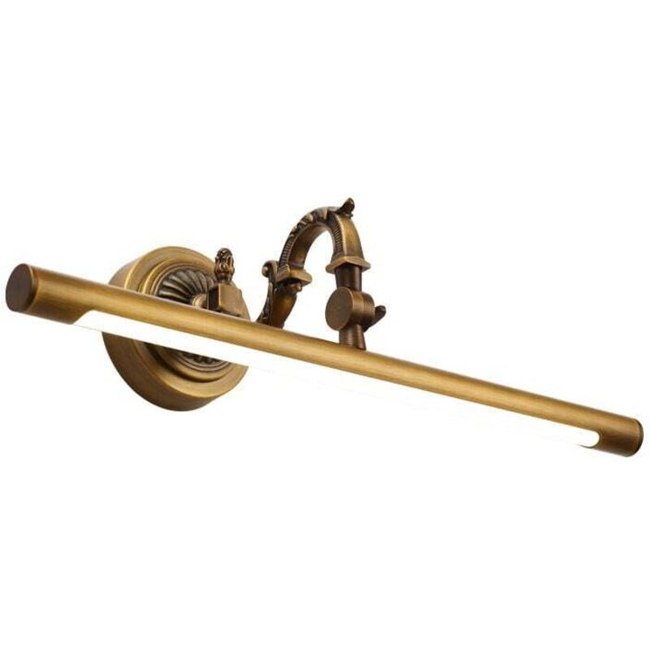 Aplica retro LED pentru baie, 65cm, brass, 8W, IP44, set de montaj