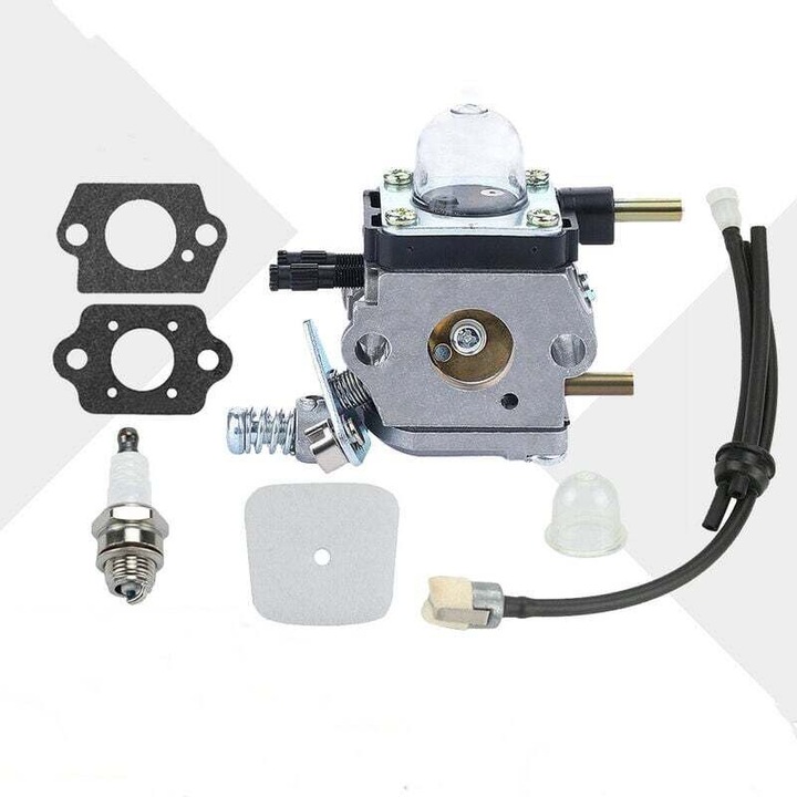 Carburator Zama C1U K54A K82 7222 pentru masina de tuns iarba ECHO TC-210 HC-1550, aluminiu, usor de instalat