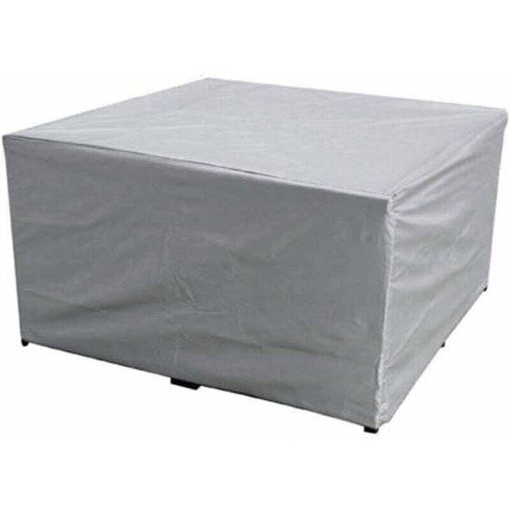 Husa protectoare pentru mobilier de gradina, 150x150x75 cm, poliester impermeabil, argintie, set inclus