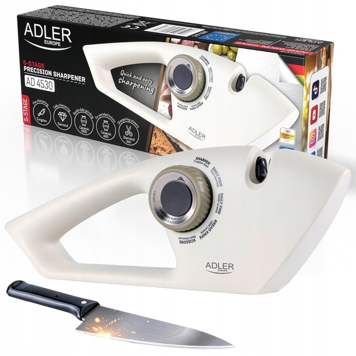 Ascutitoare cutite, ADLER, 5-stopni, compacta, 250x45x90mm