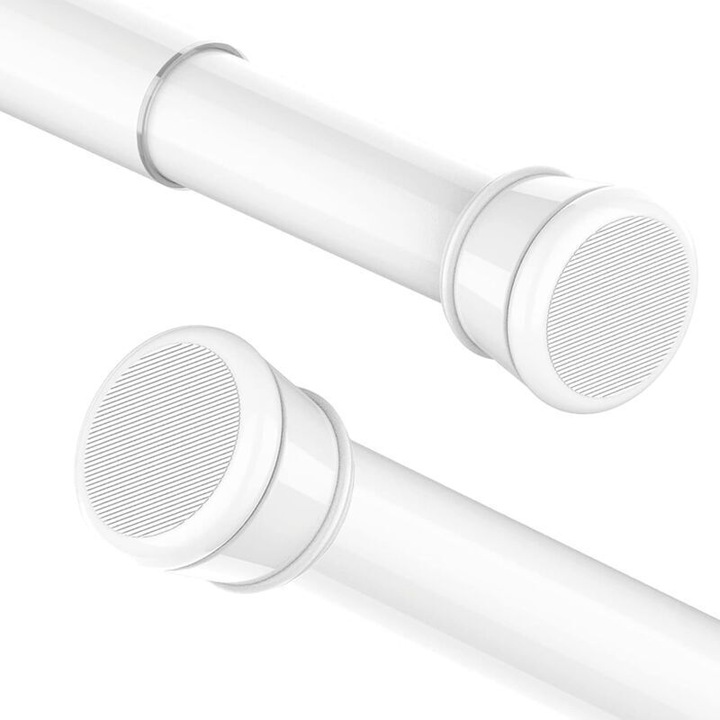 Bara extensibila pentru perdele, alb, 55-90cm, fara gaurire, design telescopic