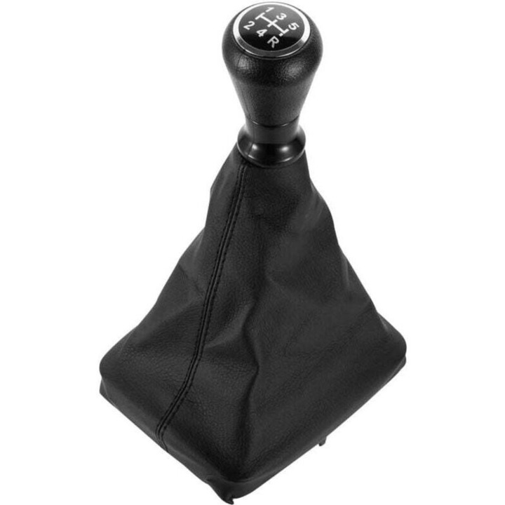 Manson schimbator de viteze din piele neagra pentru Citroen 206406, Peugeot, design elegant, rezistent la uzura