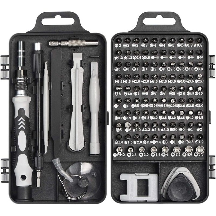 Set de surubelnite de precizie 115-in-1, multifunctional, magnetic, pentru repararea dispozitivelor, portabil